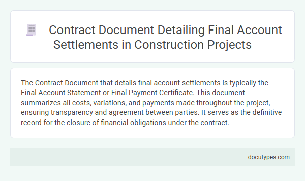 Contract Document Detailing Final Account Settlements in Construction Projects