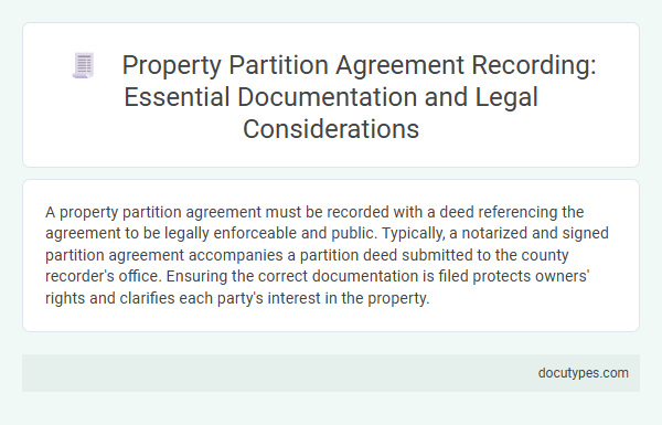 Property Partition Agreement Recording: Essential Documentation and Legal Considerations