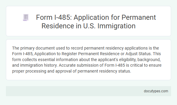 Form I-485: Application for Permanent Residence in U.S. Immigration