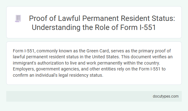 Proof of Lawful Permanent Resident Status: Understanding the Role of Form I-551