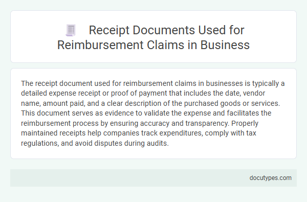 Receipt Documents Used for Reimbursement Claims in Business