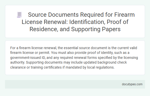 Source Documents Required for Firearm License Renewal: Identification, Proof of Residence, and Supporting Papers