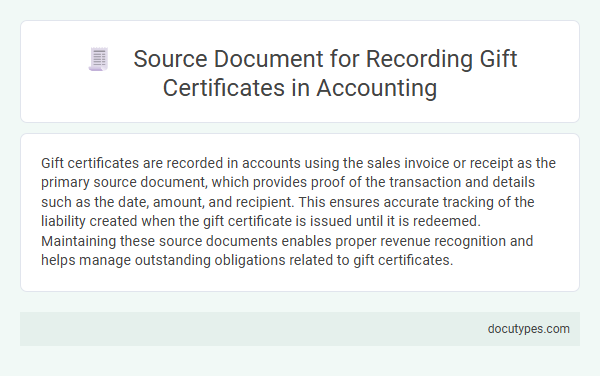 Source Document for Recording Gift Certificates in Accounting