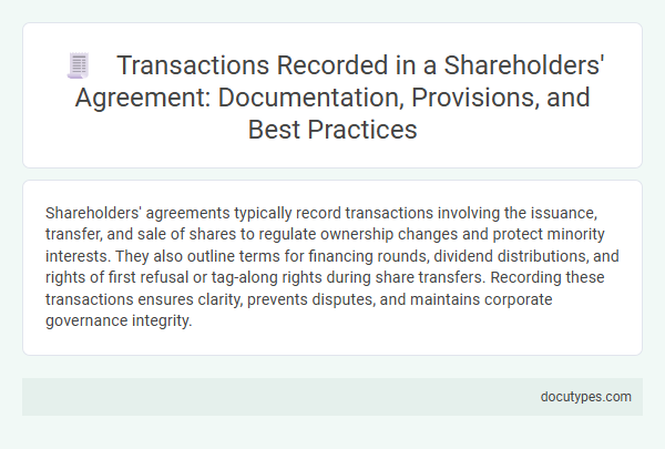 Transactions Recorded in a Shareholders' Agreement: Documentation, Provisions, and Best Practices