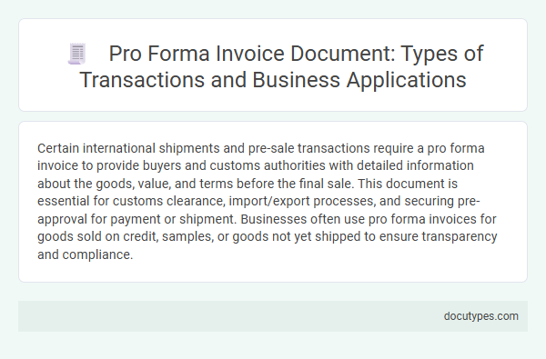 Pro Forma Invoice Document: Types of Transactions and Business Applications