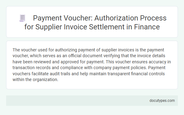 Payment Voucher: Authorization Process for Supplier Invoice Settlement in Finance