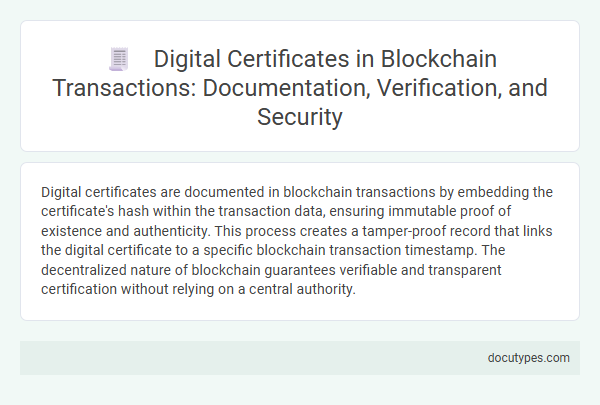 Digital Certificates in Blockchain Transactions: Documentation, Verification, and Security