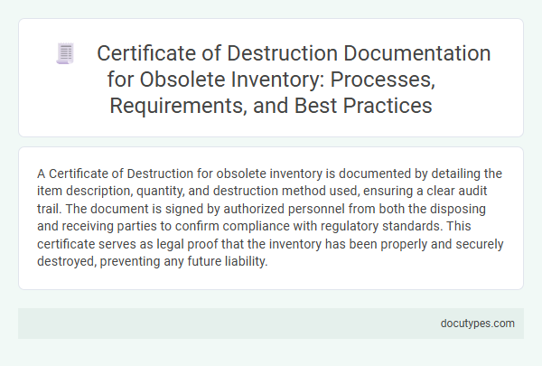 Certificate of Destruction Documentation for Obsolete Inventory: Processes, Requirements, and Best Practices