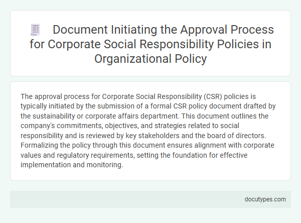 Document Initiating the Approval Process for Corporate Social Responsibility Policies in Organizational Policy