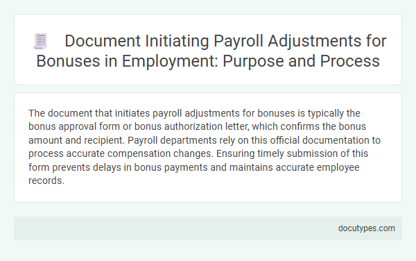 Document Initiating Payroll Adjustments for Bonuses in Employment: Purpose and Process