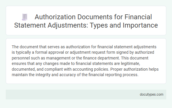 Authorization Documents for Financial Statement Adjustments: Types and Importance