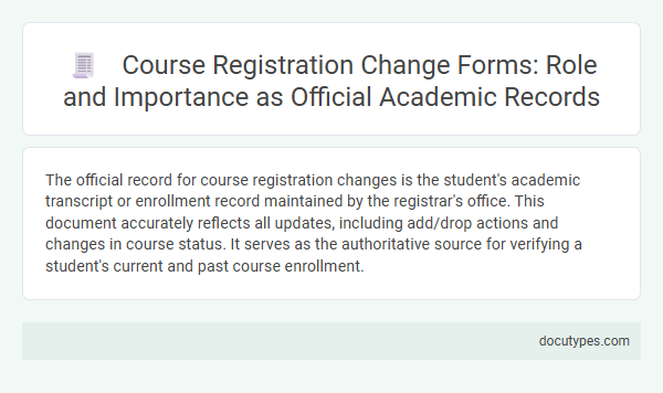 Course Registration Change Forms: Role and Importance as Official Academic Records