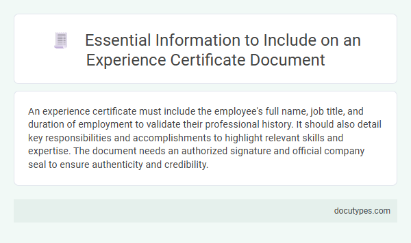 Essential Information to Include on an Experience Certificate Document