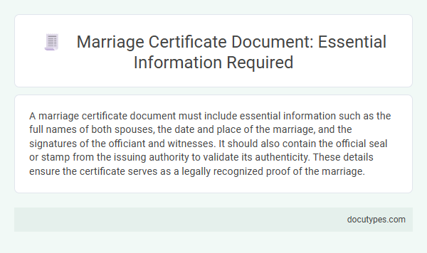Marriage Certificate Document: Essential Information Required