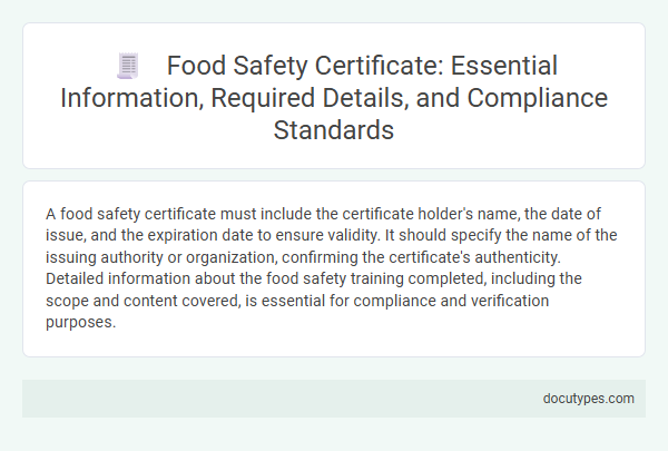 Food Safety Certificate: Essential Information, Required Details, and Compliance Standards