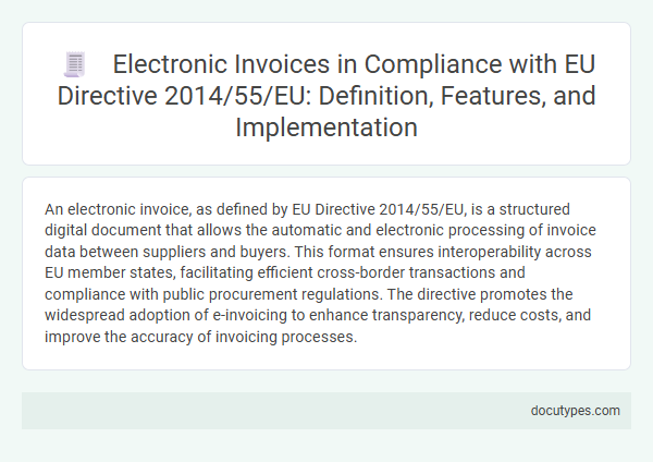 Electronic Invoices in Compliance with EU Directive 2014/55/EU: Definition, Features, and Implementation