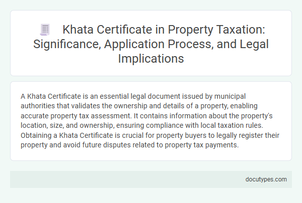 Khata Certificate in Property Taxation: Significance, Application Process, and Legal Implications