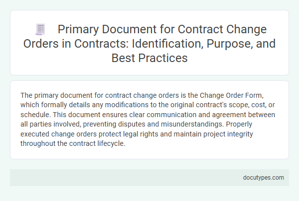 Primary Document for Contract Change Orders in Contracts: Identification, Purpose, and Best Practices