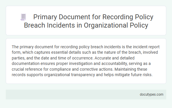 Primary Document for Recording Policy Breach Incidents in Organizational Policy