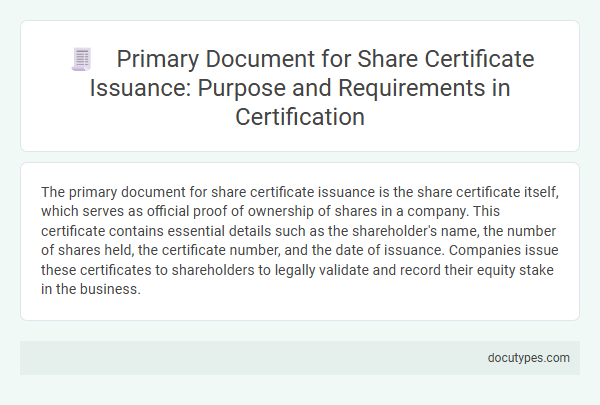 Primary Document for Share Certificate Issuance: Purpose and Requirements in Certification