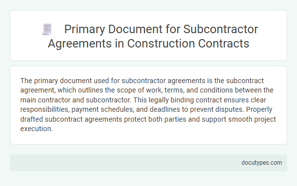 Primary Document for Subcontractor Agreements in Construction Contracts