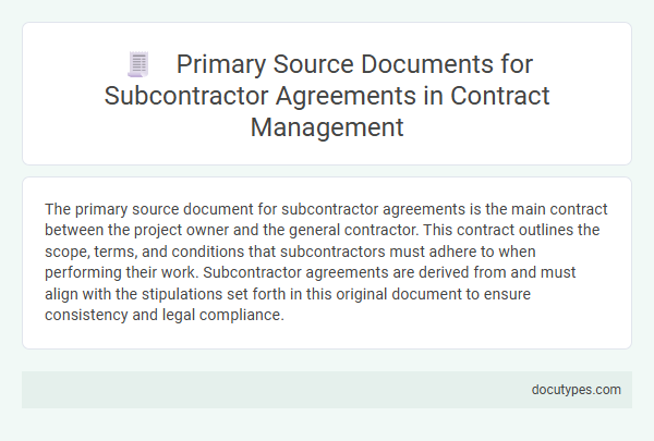 Primary Source Documents for Subcontractor Agreements in Contract Management