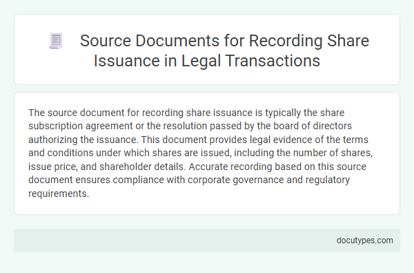 Source Documents for Recording Share Issuance in Legal Transactions