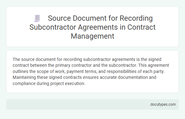 Source Document for Recording Subcontractor Agreements in Contract Management