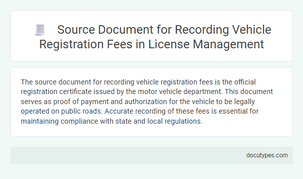 Source Document for Recording Vehicle Registration Fees in License Management