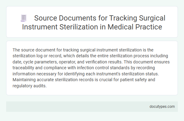 Source Documents for Tracking Surgical Instrument Sterilization in Medical Practice