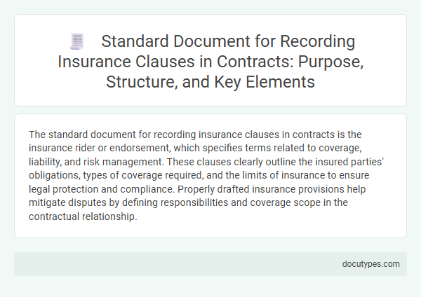 Standard Document for Recording Insurance Clauses in Contracts: Purpose, Structure, and Key Elements