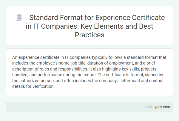 Standard Format for Experience Certificate in IT Companies: Key Elements and Best Practices