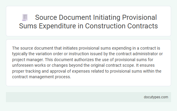 Source Document Initiating Provisional Sums Expenditure in Construction Contracts