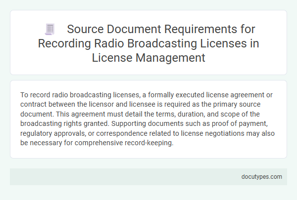 Source Document Requirements for Recording Radio Broadcasting Licenses in License Management