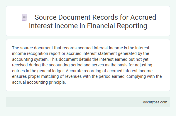 Source Document Records for Accrued Interest Income in Financial Reporting
