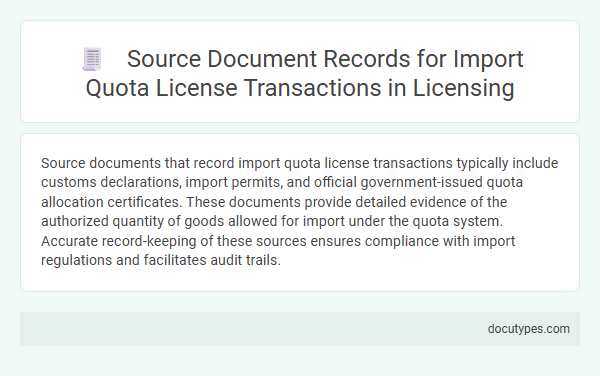 Source Document Records for Import Quota License Transactions in Licensing