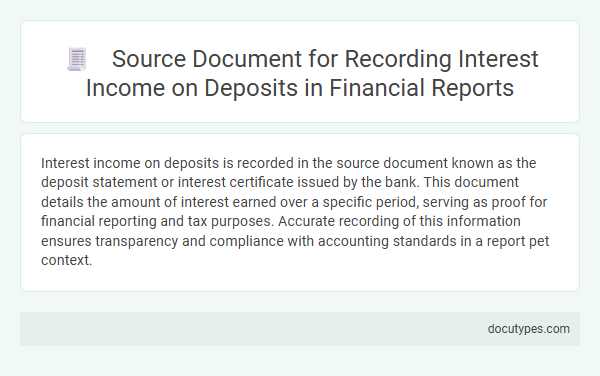 Source Document for Recording Interest Income on Deposits in Financial Reports