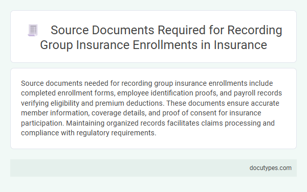 Source Documents Required for Recording Group Insurance Enrollments in Insurance