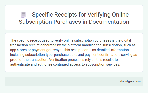Specific Receipts for Verifying Online Subscription Purchases in Documentation