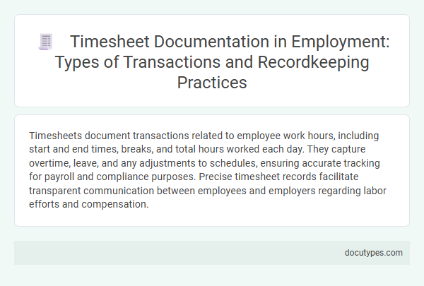 Timesheet Documentation in Employment: Types of Transactions and Recordkeeping Practices