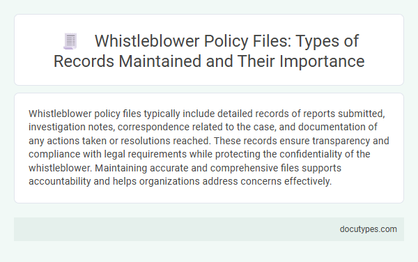 Whistleblower Policy Files: Types of Records Maintained and Their Importance