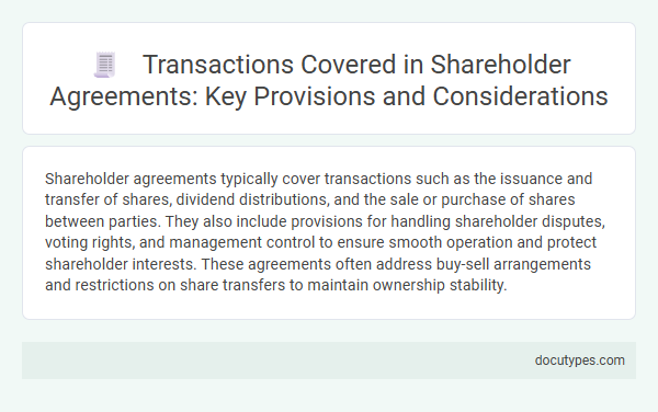 Transactions Covered in Shareholder Agreements: Key Provisions and Considerations