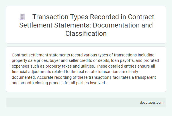 Transaction Types Recorded in Contract Settlement Statements: Documentation and Classification