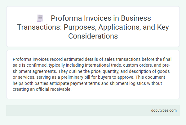 Proforma Invoices in Business Transactions: Purposes, Applications, and Key Considerations