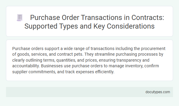 Purchase Order Transactions in Contracts: Supported Types and Key Considerations