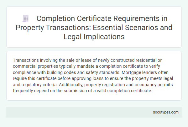 Completion Certificate Requirements in Property Transactions: Essential Scenarios and Legal Implications