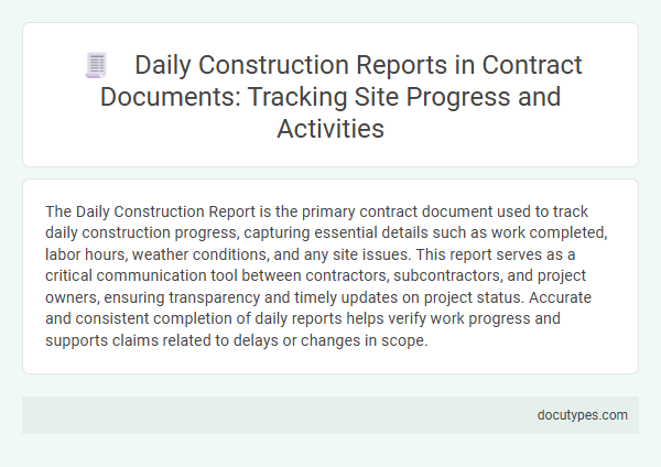 Daily Construction Reports in Contract Documents: Tracking Site Progress and Activities