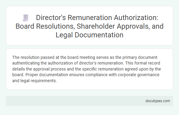 Director's Remuneration Authorization: Board Resolutions, Shareholder Approvals, and Legal Documentation