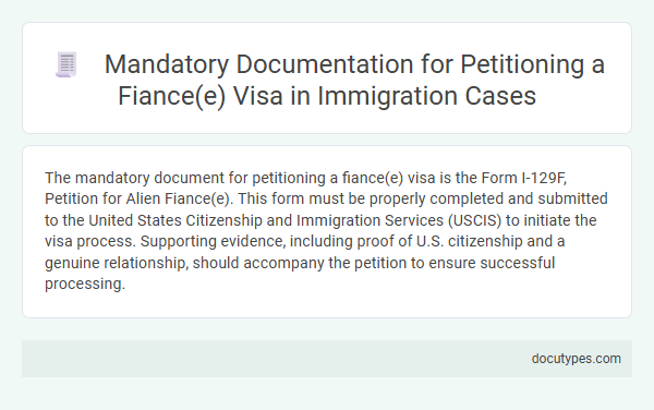 Mandatory Documentation for Petitioning a Fiance(e) Visa in Immigration Cases