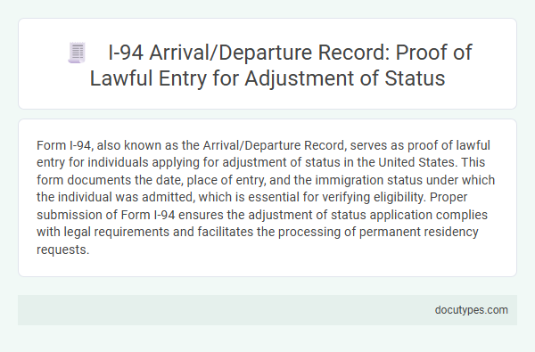 I-94 Arrival/Departure Record: Proof of Lawful Entry for Adjustment of Status